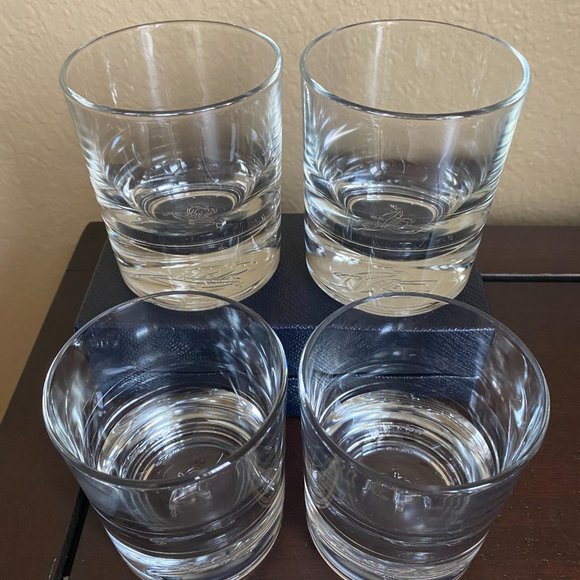 Crown Royal Whiskey Rocks Low Ball Cocktail Drinkware Barware Set Of 4 - Picture 2 of 9